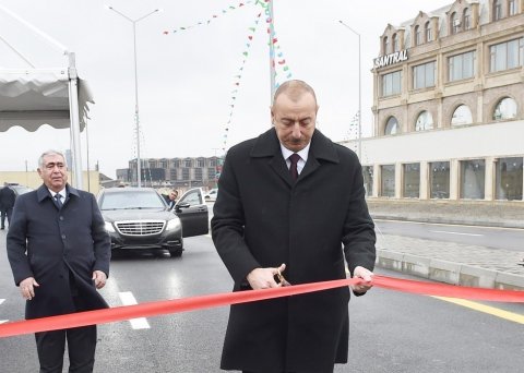 İlham Əliyev yeni yolun açılışında iştirak edib