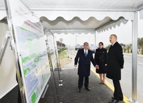 İlham Əliyev yeni yolun açılışını edib İlham Əliyev yeni yolun açılışını edib