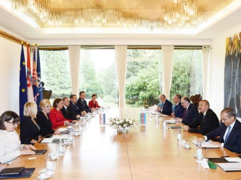 İlham Əliyev Xorvatiya prezidenti ilə görüşüb