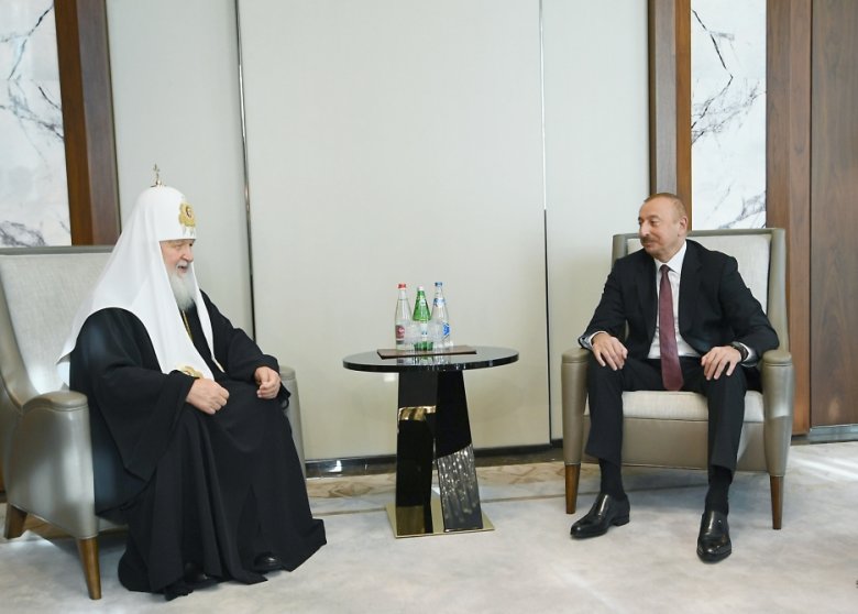 Prezident Moskvanın və Bütün Rusiyanın Patriarxı Kirill ilə görüşüb