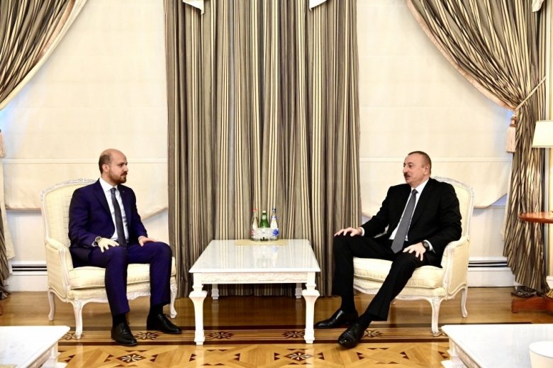 Prezident İlham Əliyev Ərdoğanın oğlu ilə görüşdü