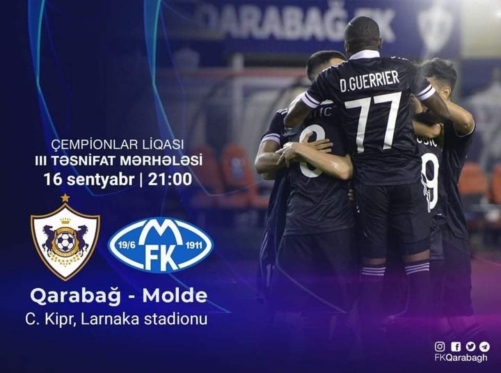 Çempionlar Liqası: “Qarabağ”-“Molde” oyunu Kiprdə olacaq