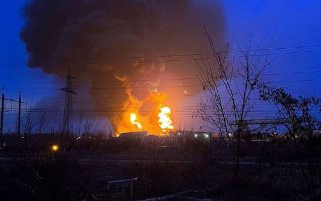 Ukrayna aviasiyası Rusiya ərazisini bombalayıb - Neft anbarında böyük yanğın başlayıb