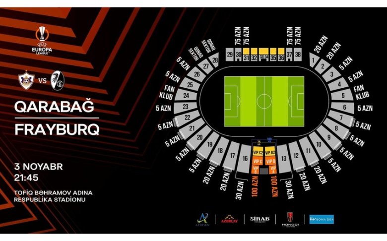 "Qarabağ" - "Frayburq" oyununun biletlər satışa çıxarılıb