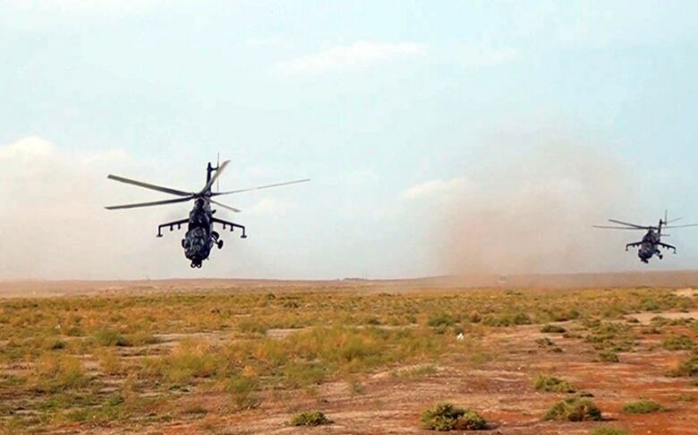 Hərbi Hava Qüvvələrinin helikopter bölmələri təlim keçib