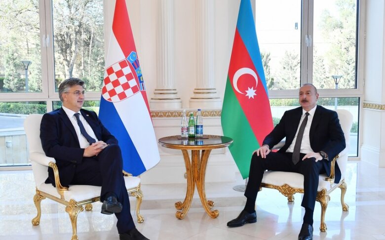 Prezident Xorvatiyanın baş naziri ilə görüşüb - (Yenilənib)