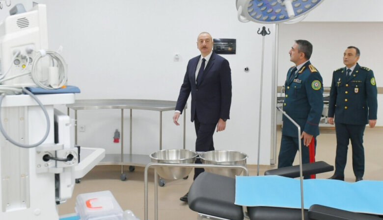 Prezident Bakıda DSX-nin yeni hərbi hospital kompleksinin açılışında iştirak edib