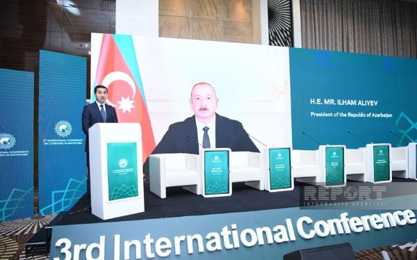 İlham Əliyev konfrans iştirakçılarına müraciət ünvanlayıb