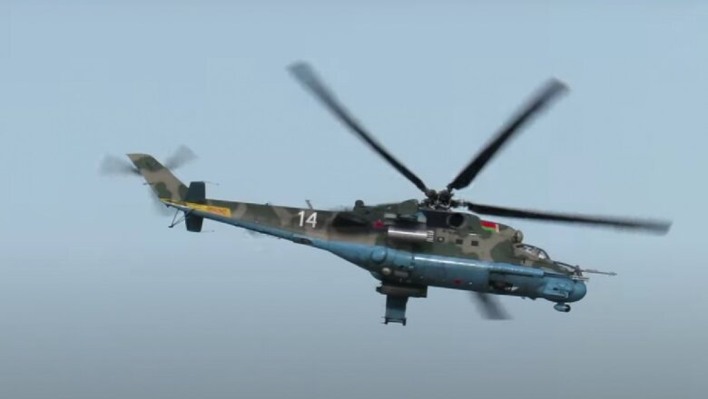 Belarusda helikopter Ukraynaya uçan Rusiya dronunu vurub