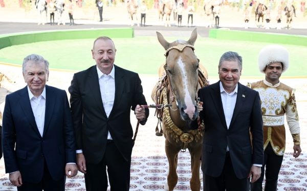 İlham Əliyevə “Axaltəkə” atı hədiyyə edilib