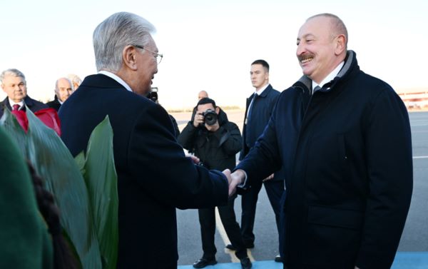 İlham Əliyev Qazaxıstana dövlət səfərinə gəlib