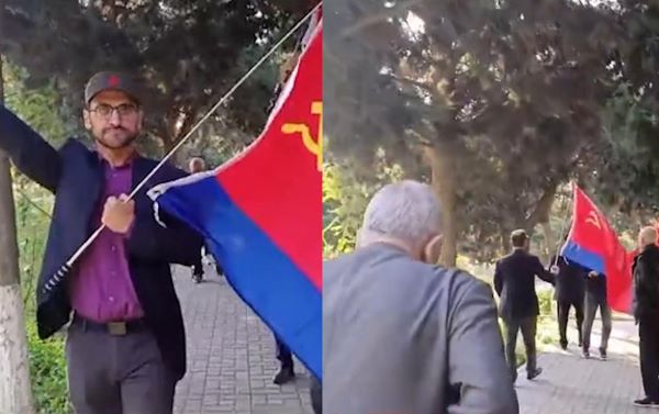 Bakıda SSRİ bayrağını qaldıranlar həbs ediliblər - (Yenilənib)
